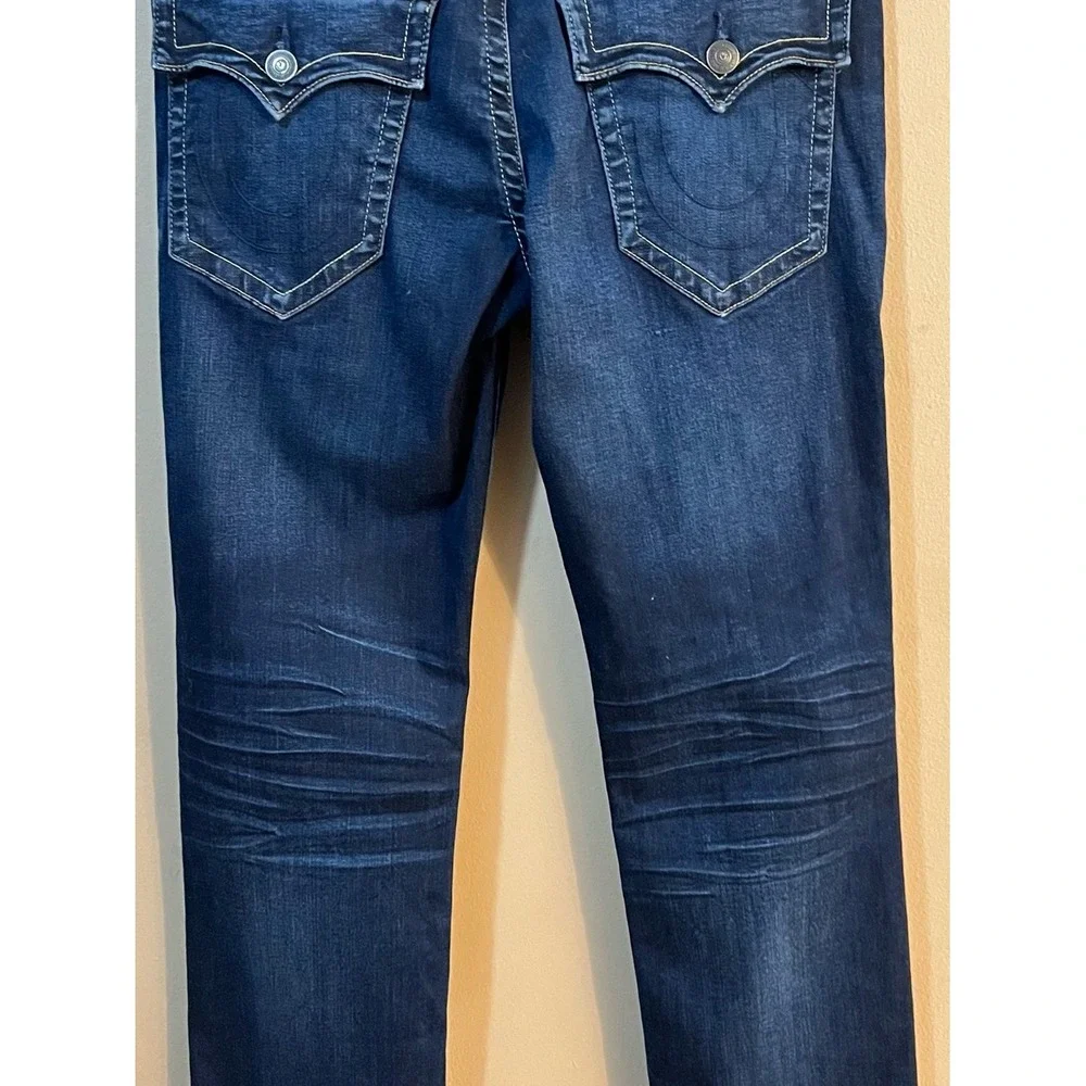 True Religion Ricky‎ Flap Relaxed Straight Jeans Men's W32 L33 Dark Wash Blue